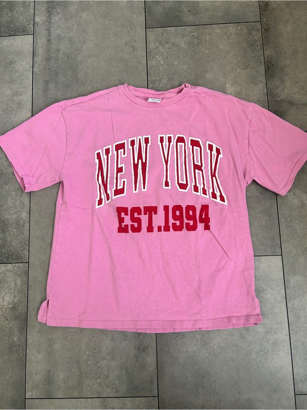 Zara girls pink NEW YORK Graphic oversized t-shirt 13-14